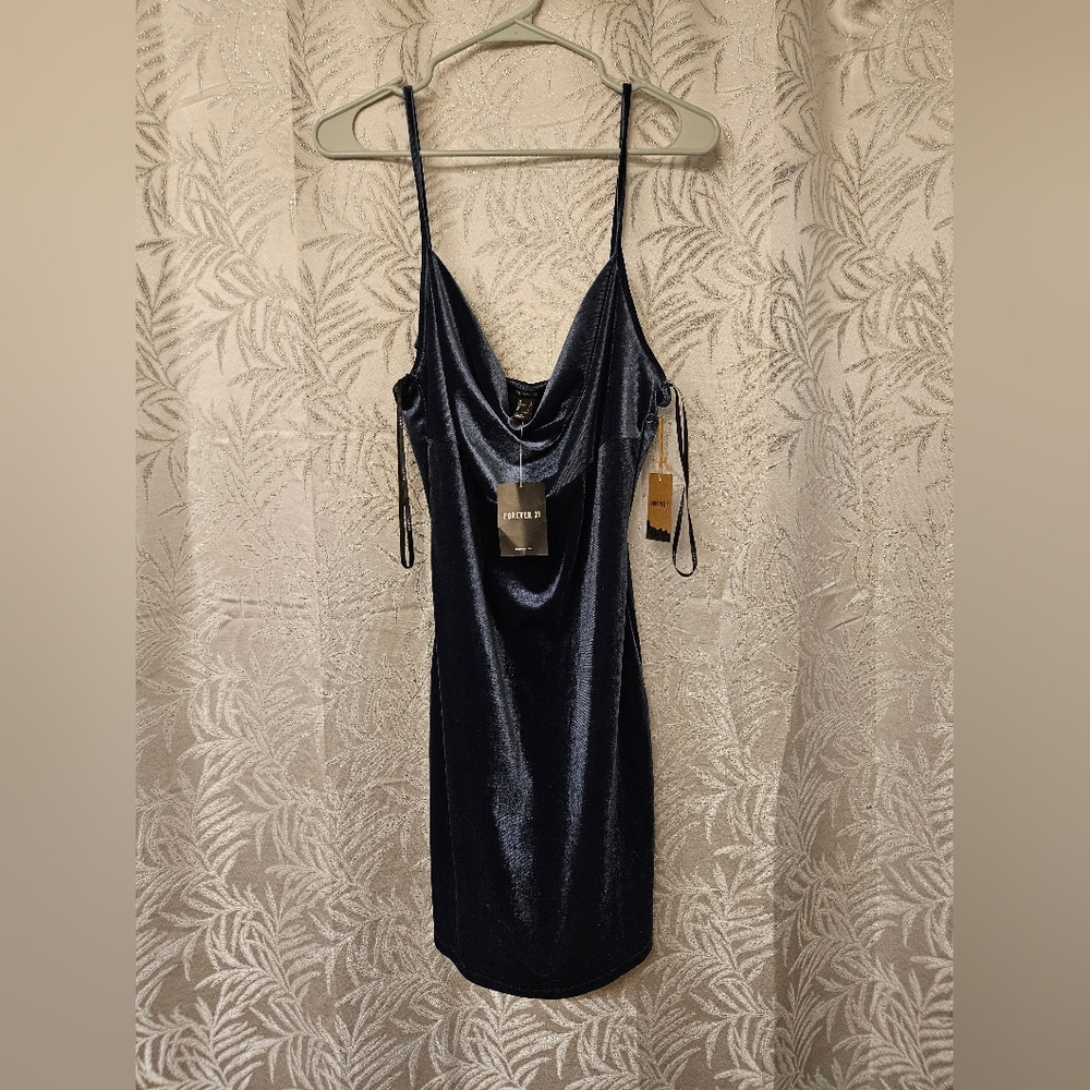 NWT Velvety Cowl Neck Silhouette Mini Dress